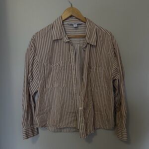 Old Navy Button Up Shirt Brown and White